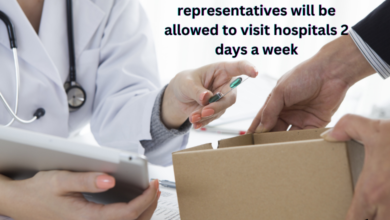 Pharmaceutical company representatives will be allowed to visit hospitals 2 days a week
