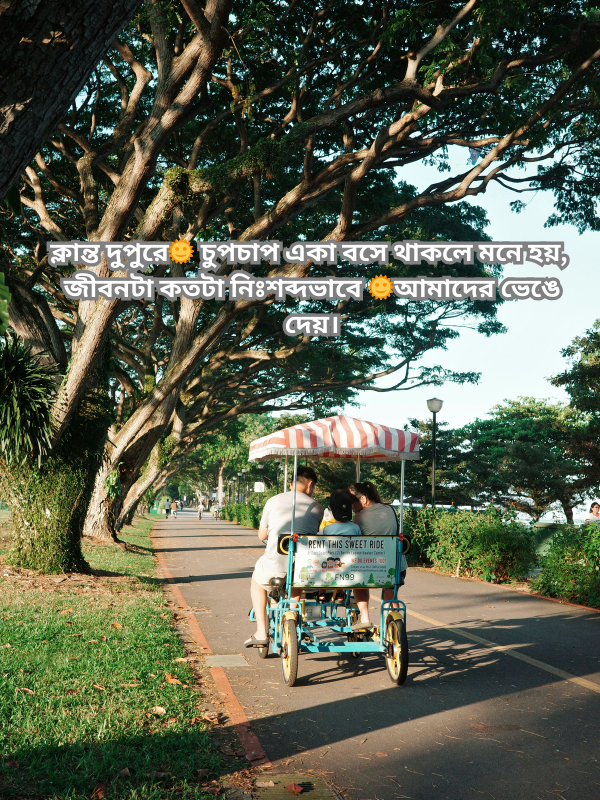 ক্লান্ত দুপুরে🌞 চুপচাপ একা বসে থাকলে মনে হয়, জীবনটা কতটা নিঃশব্দভাবে 🌞আমাদের ভেঙে দেয়।.png